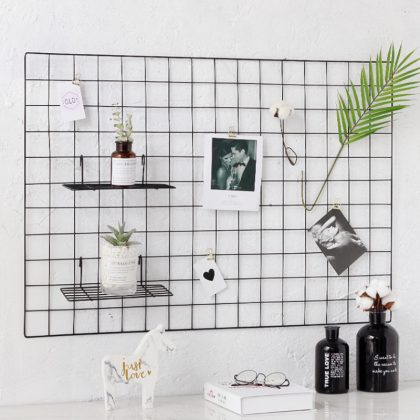 Iron Grid Wall Shelf Decoration