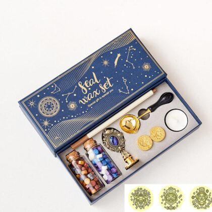 Wax Seal Stamps Box Kit Lacquered Stamp Sealing Wax Kit